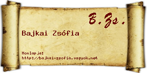Bajkai Zsófia névjegykártya